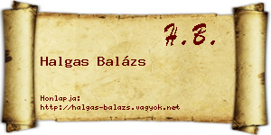 Halgas Balázs névjegykártya